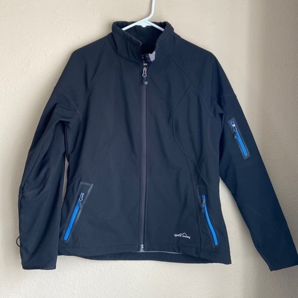 Eddie Bauer Black Shell Jacket with Blue accent